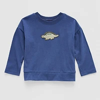 Okie Dokie Baby Boys Round Neck Long Sleeve Regular Fit Graphic T-Shirt