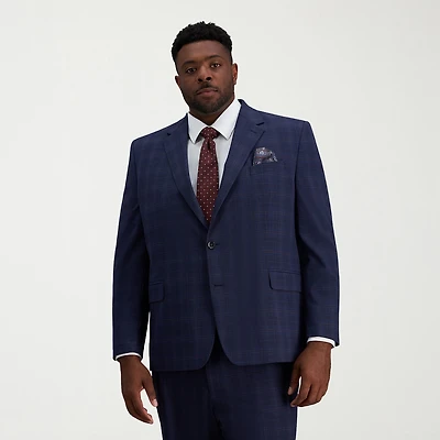 Haggar J.M. Haggar Mens Classic Fit Plaid Big and Tall Suit Jacket