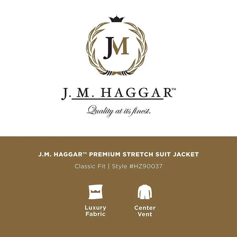 Haggar J.M. Haggar Mens Classic Fit Plaid Big and Tall Suit Jacket