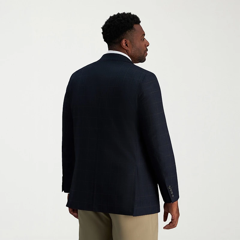 Haggar JMH J.M. Haggar Mens Big and Tall Plaid Regular Fit Sport Coat