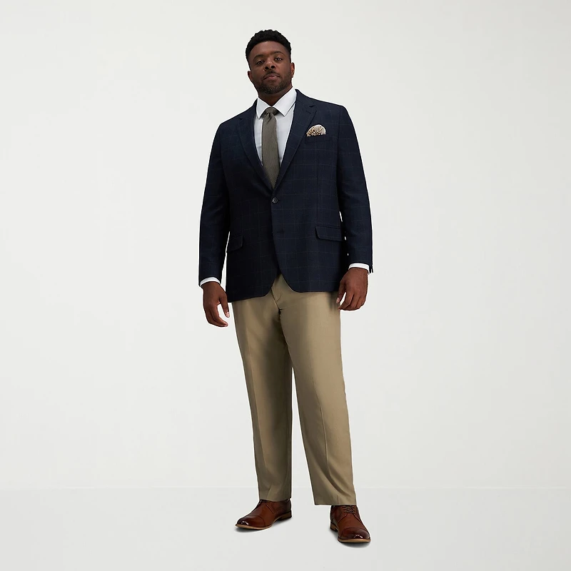 Haggar JMH J.M. Haggar Mens Big and Tall Plaid Regular Fit Sport Coat