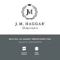 Haggar JMH J.M. Haggar Mens Big and Tall Plaid Regular Fit Sport Coat