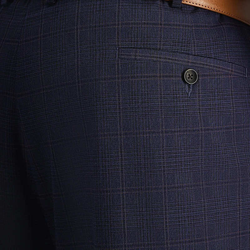Haggar J.M. Mens Big and Tall Regular Fit Plaid Flat Front Suit Pant
