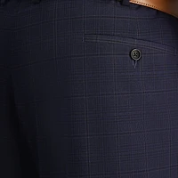 Haggar J.M. Mens Big and Tall Regular Fit Plaid Flat Front Suit Pant