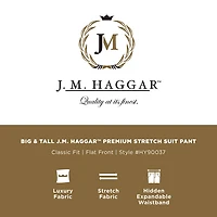 Haggar J.M. Mens Big and Tall Regular Fit Plaid Flat Front Suit Pant