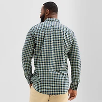 St. John's Bay Everyday Stretch Mens Long Sleeve Slim Fit Tall Button-Down Shirt