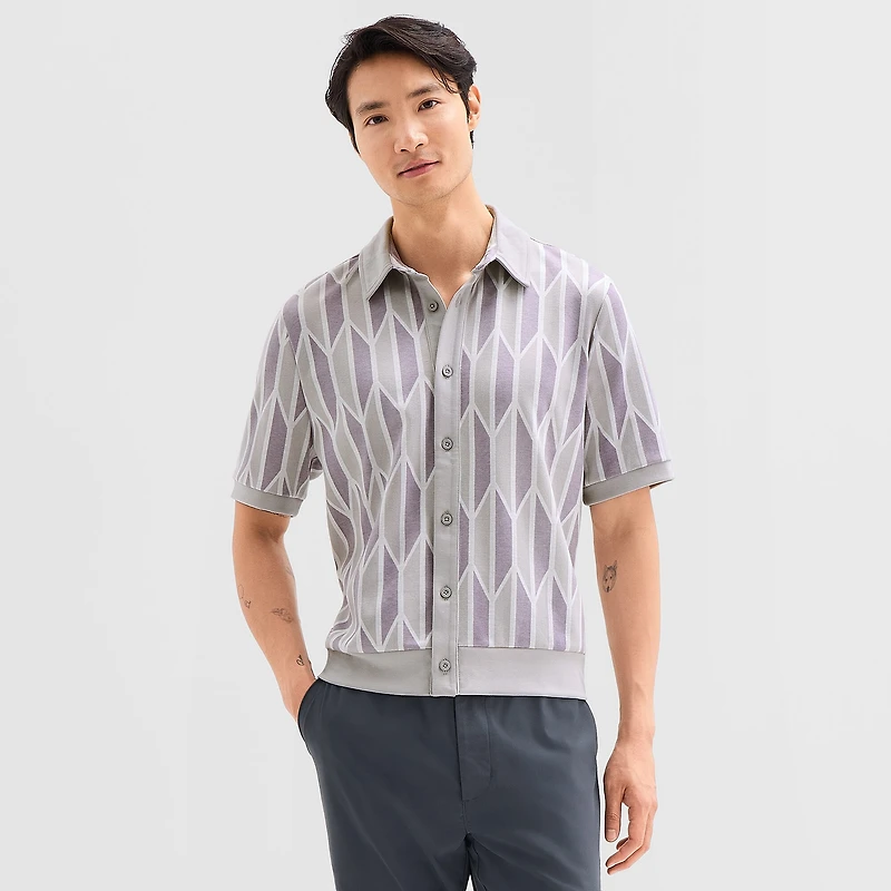 Stylus Mens Short Sleeve Regular Fit Button-Down Shirt