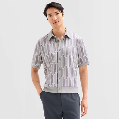 Stylus Mens Short Sleeve Regular Fit Button-Down Shirt