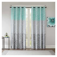Intelligent Design Kennedy Geometric 50"W X 84"L Grommet Top 100% Blackout Single Curtain Panel