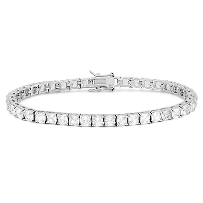 Womens Lab Created White Sapphire Sterling Silver 7.25 Inch Tennis Bracelet