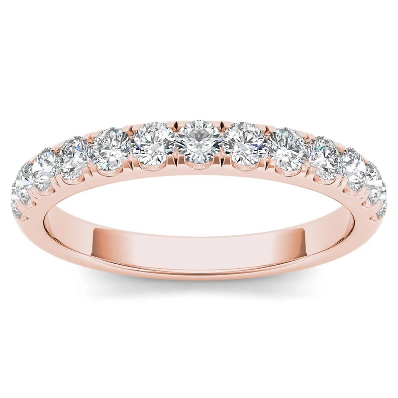 Womens 2MM 1/ CT. T.W. Natural White Diamond 14K Gold Wedding Band