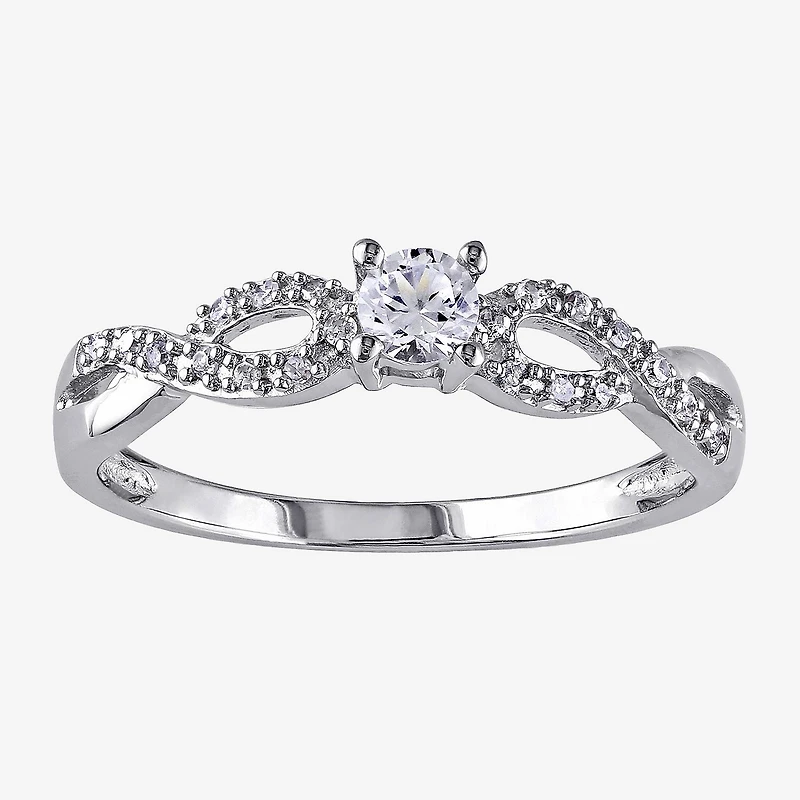 1/10 CT. T.W. Diamond & Lab-Created White Sapphire Engagement Ring