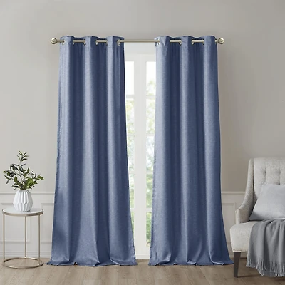 Madison Park Leighton Energy Saving 100% Blackout Grommet Top Set of 2 Curtain Panel