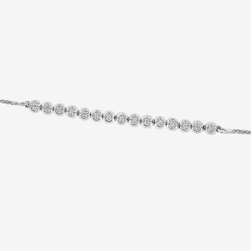 Effy Final Call (G / Si1-Si2) Womens 1/7 CT. T.W. Lab Grown White Diamond Sterling Silver Bolo Bracelet