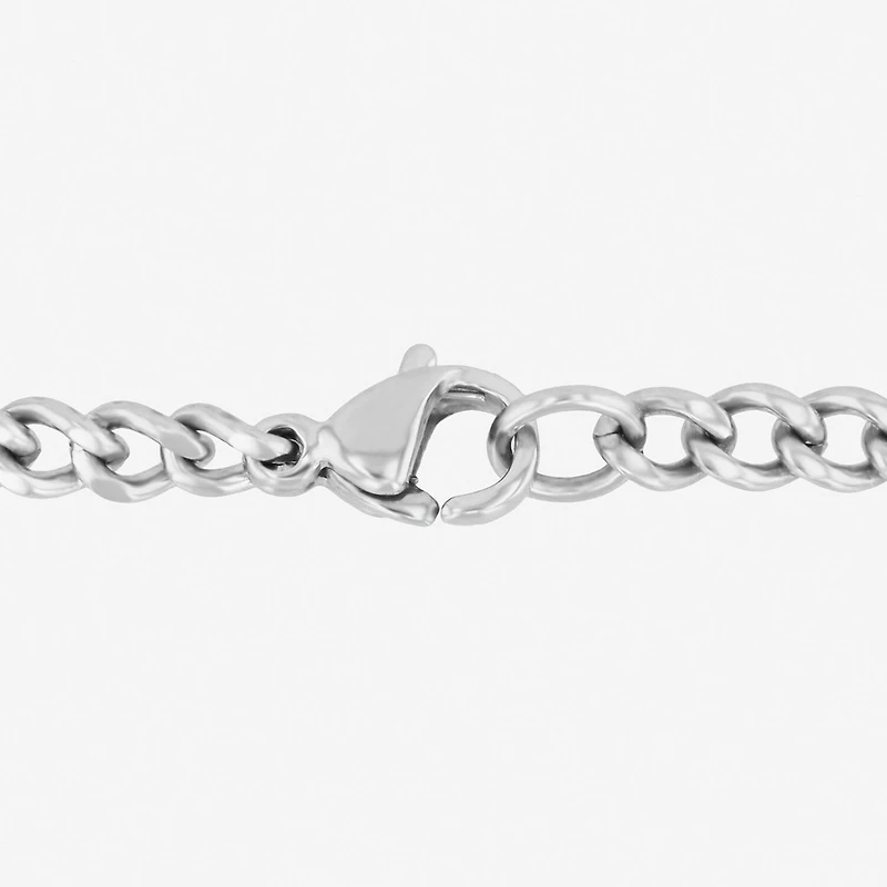 (G-H / I1) Mens 1/5 CT. Lab Grown White Diamond Stainless Steel Cross 24 Inch Pendant Necklace