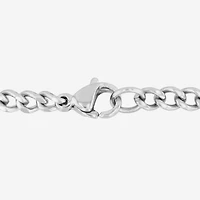(G-H / I1) Mens 1/5 CT. Lab Grown White Diamond Stainless Steel Cross 24 Inch Pendant Necklace