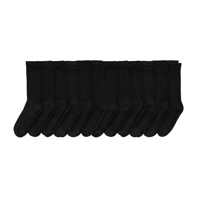Hanes Ultimate Mens 12 Pair Big and Tall Crew Socks