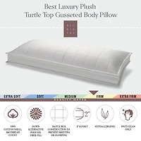 Ella Jayne Luxury Plush Turtle Top Gusseted Body Pillow with Down Alternative Poly Gel Fiber Fill