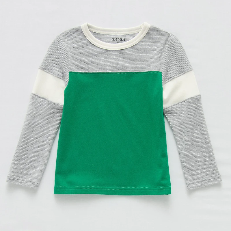 Okie Dokie Toddler & Little Boys Crew Neck Long Sleeve Regular Fit Thermal Top