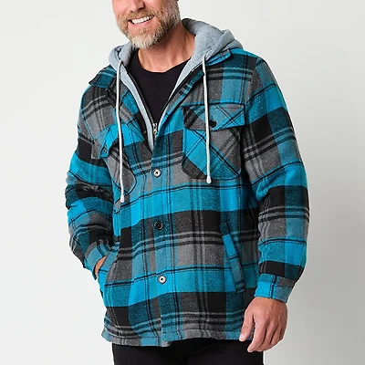 Victory Flannel Mens Hooded Midweight Shirt Jacket