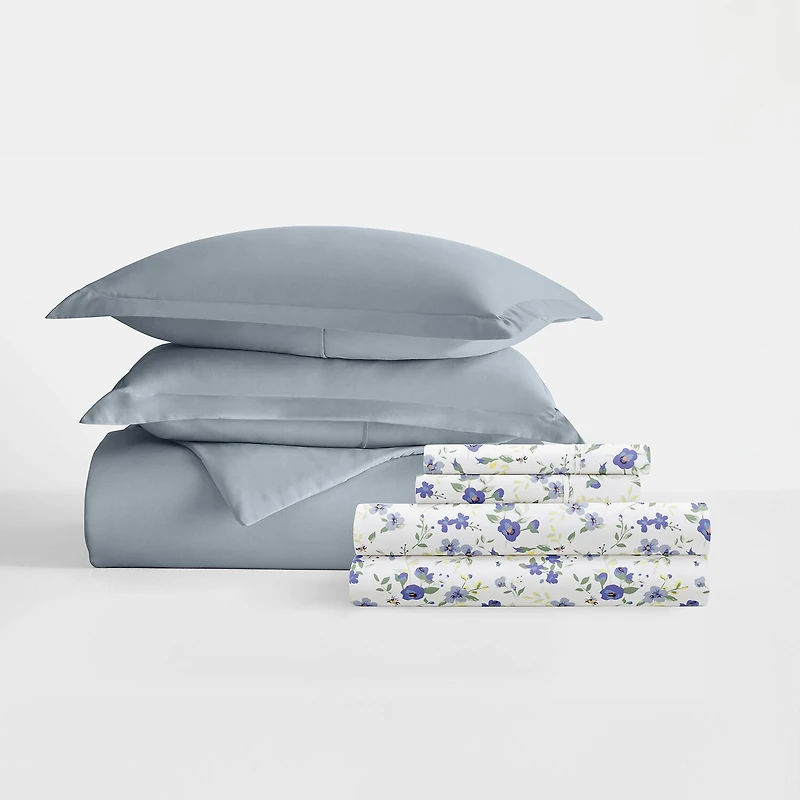 Casual Comfort Solid Down Alternative Complete Bedding Set with Sheets