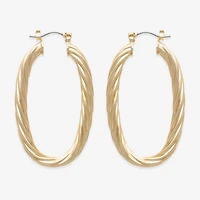 Bold Elements Gold Tone Womens 30.1mm Hoop Earrings