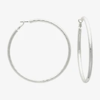 Bold Elements Silver Tone Womens 79.2mm Hoop Earrings