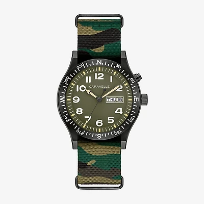 Caravelle Designed By Bulova Mens Multicolor Strap Watch 45c121