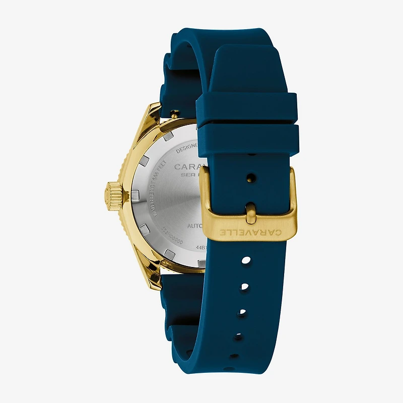 Caravelle Designed By Bulova Mens Blue Strap Watch 44b129