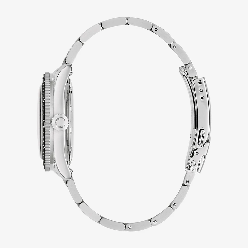 Caravelle Designed By Bulova Mens Silver Tone Stainless Steel Bracelet Watch 43b175