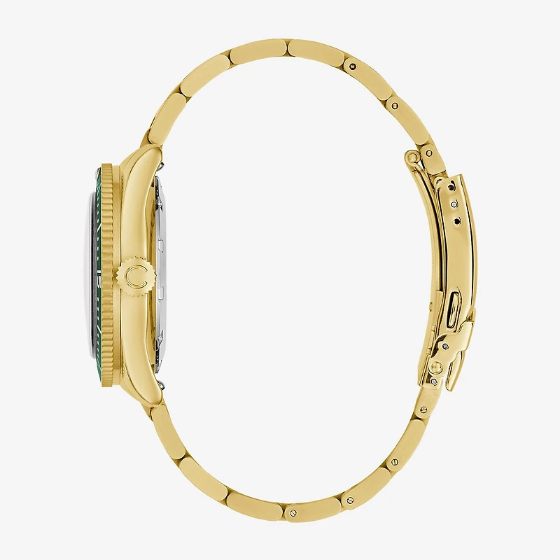 Caravelle Designed By Bulova Mens Gold Tone Stainless Steel Bracelet Watch 44b128