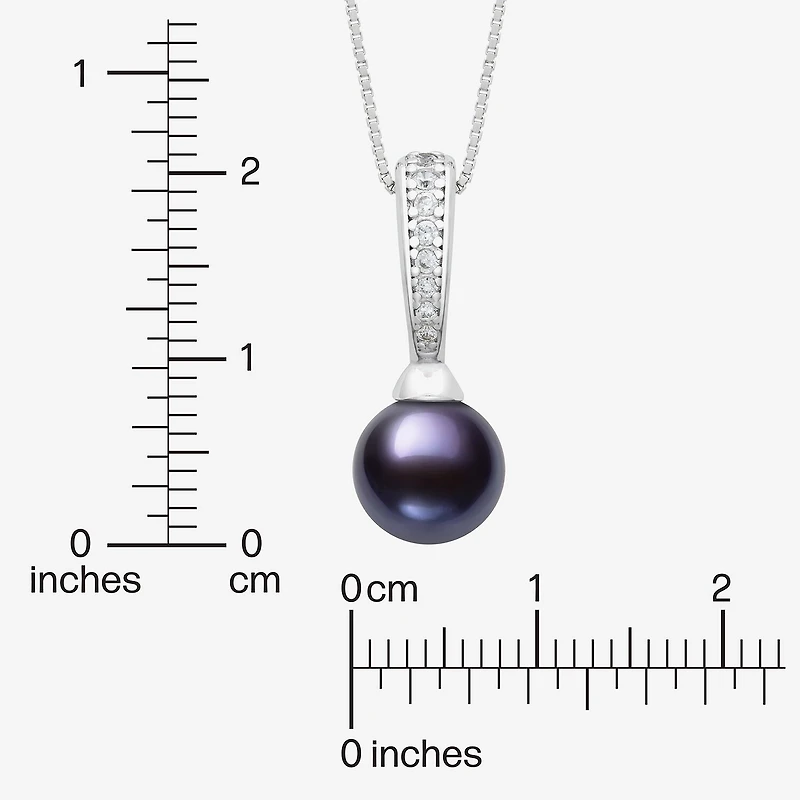 Cultured Freshwater Pearl Sterling Silver 18 Inch Pendant Necklace