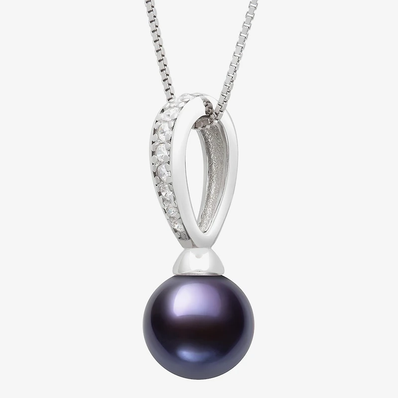 Cultured Freshwater Pearl Sterling Silver 18 Inch Pendant Necklace