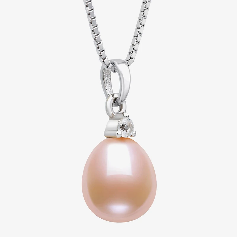 Cultured Freshwater Pearl Sterling Silver 18 Inch Pendant Necklace