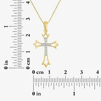 Women's Diamond-Accent 10K Gold Cross Pendant Necklace