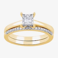 H, I1-I2 Womens 1/2 CT. T.W. Lab Grown White Diamond 14K Gold Over Silver Bridal Set