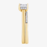 H, I1-I2 Womens 1/2 CT. T.W. Lab Grown White Diamond 14K Gold Over Silver Bridal Set