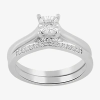 Surrounded by Love (H,I1-I2) Womens 1/4 CT. T.W. Lab Grown White Diamond Sterling Silver Cushion Bridal Set