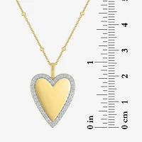 Yes, Please! Womens Lab Created White Sapphire Sterling Silver Heart Pendant