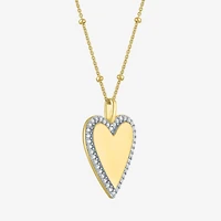 Yes, Please! Womens Lab Created White Sapphire Sterling Silver Heart Pendant
