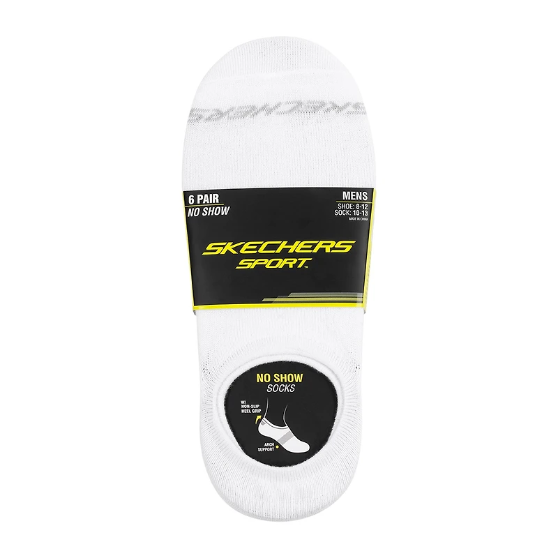 Skechers Sport Slip In Mens Multi-Pack 6 Pair No Show Socks