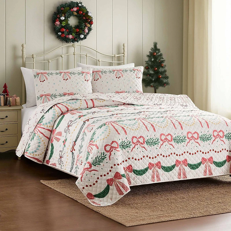 Avanti Bows And Branches Set Reversible Quilt