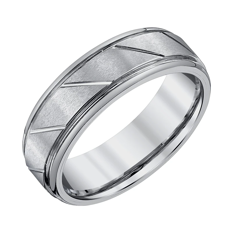 Mens 7MM Tungsten Wedding Band