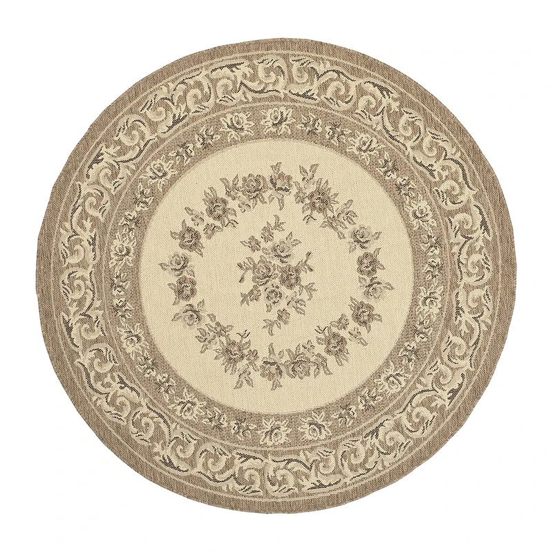 Safavieh Courtyard Collection Dorothea Oriental Indoor/Outdoor Round Area Rug