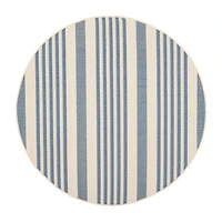 Safavieh Courtyard Collection Santos Stripe Indoor/Outdoor Round Area Rug