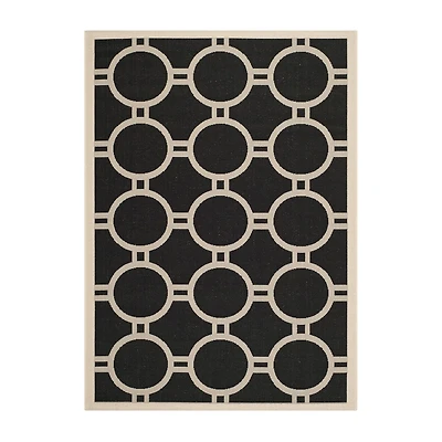 Safavieh Courtyard Collection Shag Geometric Indoor/Outdoor Area Rug
