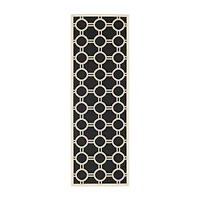 Safavieh Courtyard Collection Shag Geometric Indoor/Outdoor Runner Rug