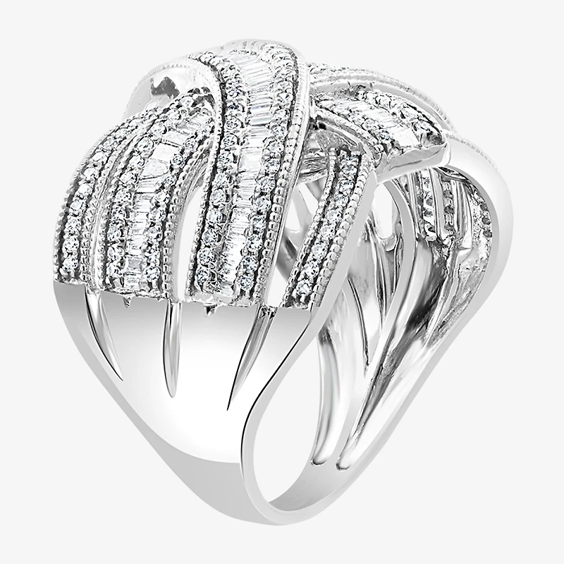 Effy Final Call Womens / CT. T.W. Natural Diamond 14K Gold Crossover Band