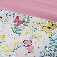 Intelligent Design Kids Caroline Butterfly Comforter Set with Sham and Decorative Pillow