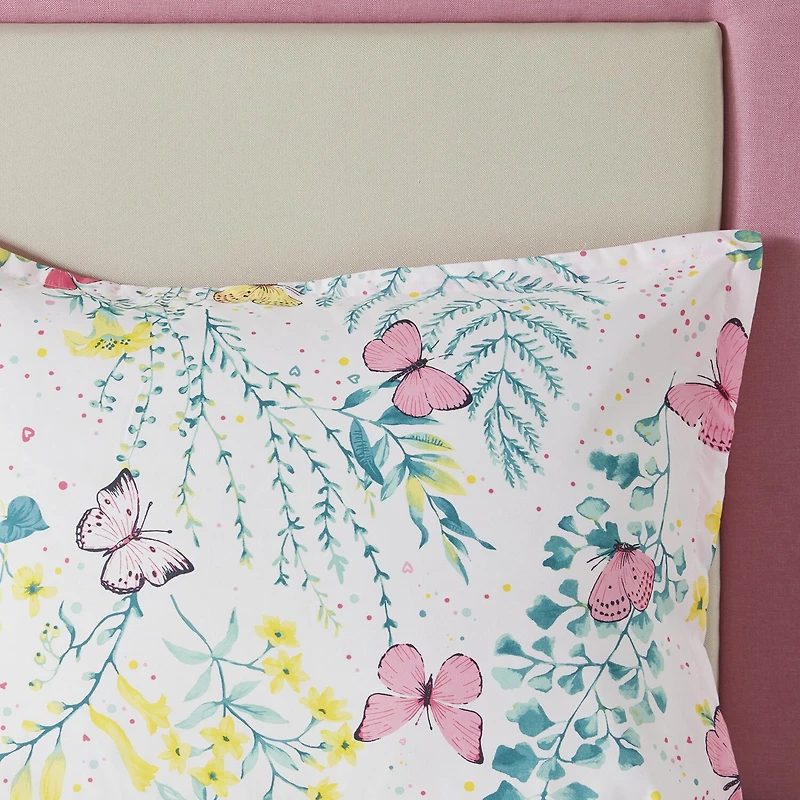 Intelligent Design Kids Caroline Butterfly Comforter Set with Sham and Decorative Pillow